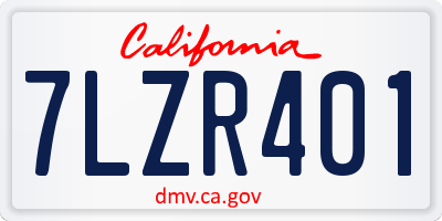CA license plate 7LZR401