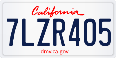 CA license plate 7LZR405