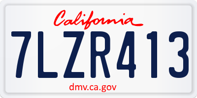 CA license plate 7LZR413