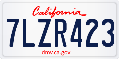 CA license plate 7LZR423