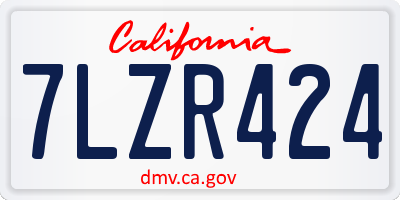 CA license plate 7LZR424