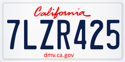 CA license plate 7LZR425