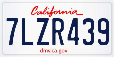 CA license plate 7LZR439