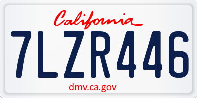 CA license plate 7LZR446
