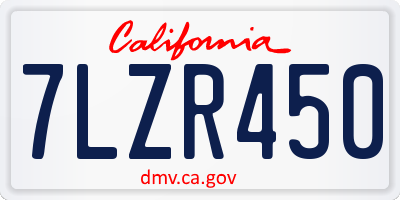 CA license plate 7LZR450