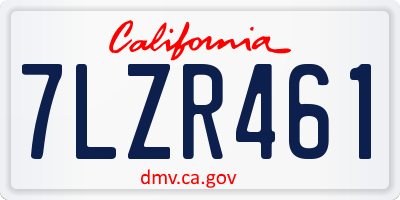 CA license plate 7LZR461