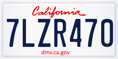 CA license plate 7LZR470