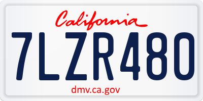 CA license plate 7LZR480
