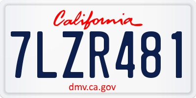 CA license plate 7LZR481