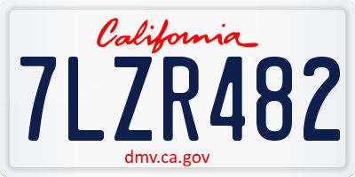CA license plate 7LZR482