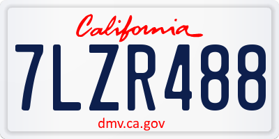 CA license plate 7LZR488