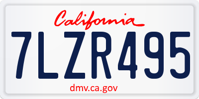 CA license plate 7LZR495