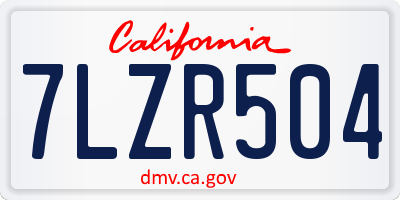 CA license plate 7LZR504