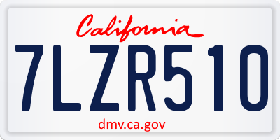 CA license plate 7LZR510