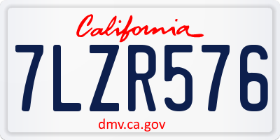 CA license plate 7LZR576