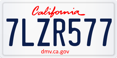 CA license plate 7LZR577
