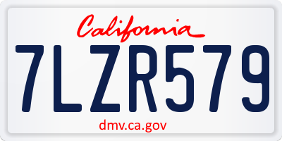 CA license plate 7LZR579
