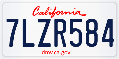 CA license plate 7LZR584