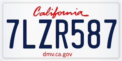 CA license plate 7LZR587