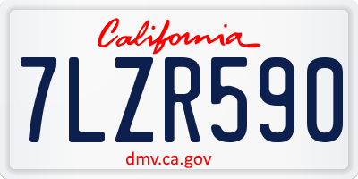 CA license plate 7LZR590
