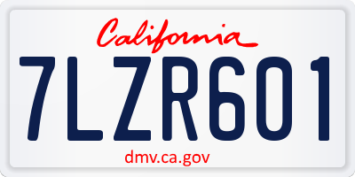CA license plate 7LZR601