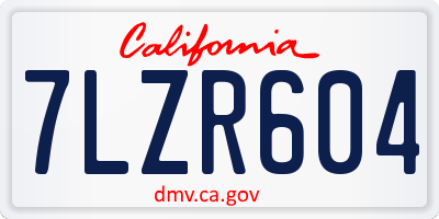 CA license plate 7LZR604