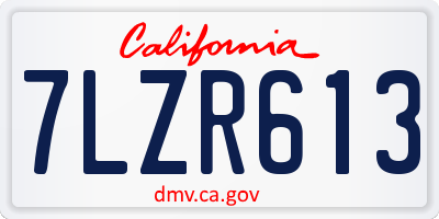 CA license plate 7LZR613