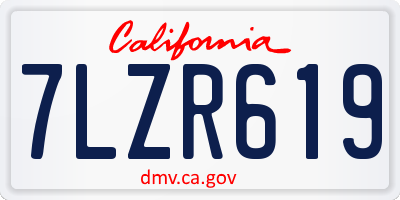 CA license plate 7LZR619