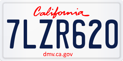 CA license plate 7LZR620