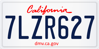 CA license plate 7LZR627