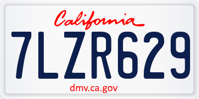 CA license plate 7LZR629