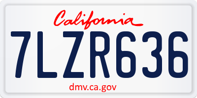CA license plate 7LZR636