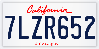 CA license plate 7LZR652