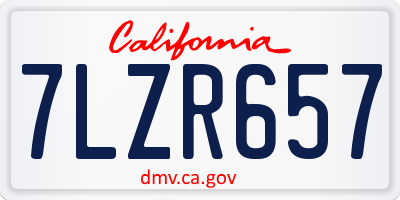 CA license plate 7LZR657