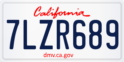 CA license plate 7LZR689