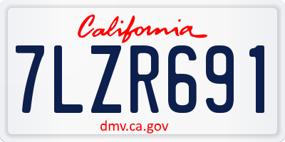 CA license plate 7LZR691