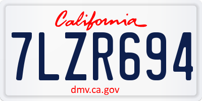 CA license plate 7LZR694