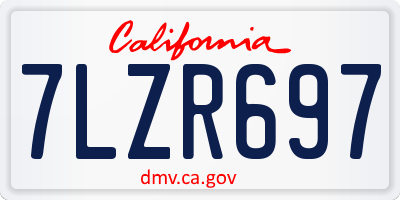 CA license plate 7LZR697