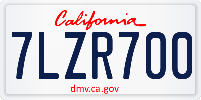 CA license plate 7LZR700