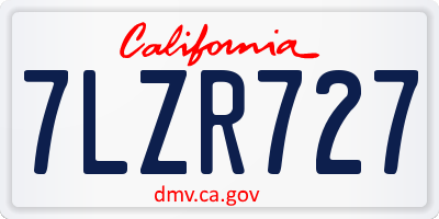 CA license plate 7LZR727