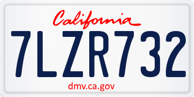 CA license plate 7LZR732