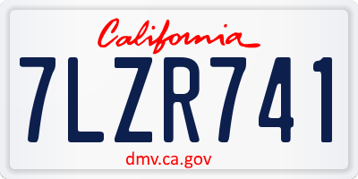 CA license plate 7LZR741