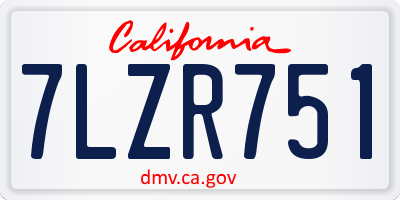 CA license plate 7LZR751
