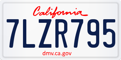CA license plate 7LZR795
