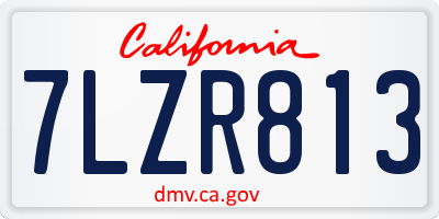 CA license plate 7LZR813