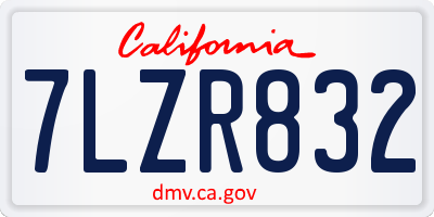 CA license plate 7LZR832