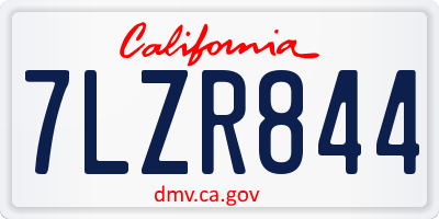 CA license plate 7LZR844