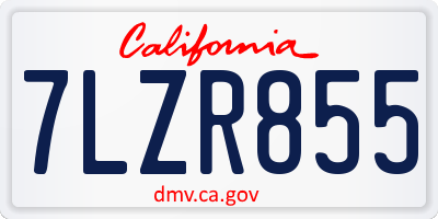 CA license plate 7LZR855