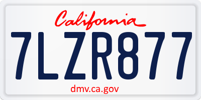 CA license plate 7LZR877