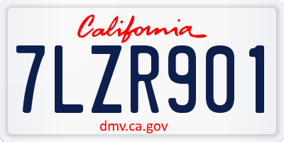 CA license plate 7LZR901